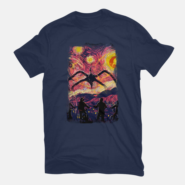 Monster In Starrynight-Womens-Fitted-Tee-fanfabio
