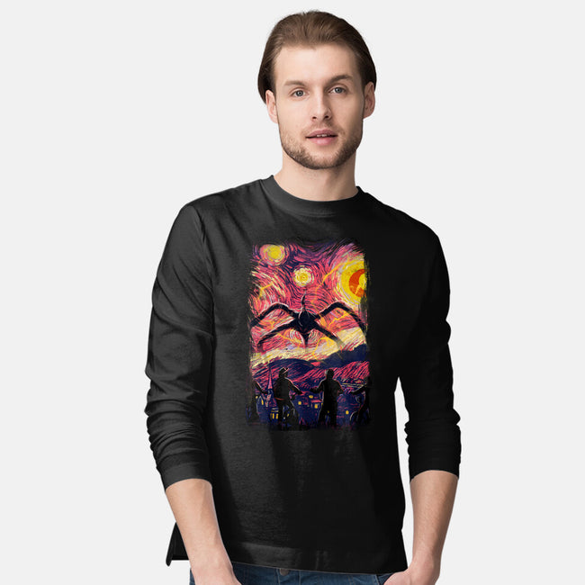 Monster In Starrynight-Mens-Long Sleeved-Tee-fanfabio