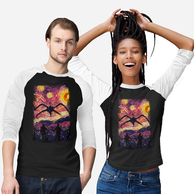 Monster In Starrynight-Unisex-Baseball-Tee-fanfabio