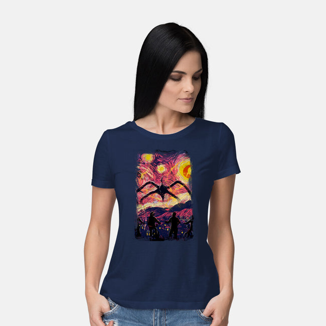 Monster In Starrynight-Womens-Basic-Tee-fanfabio