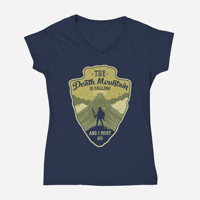Legendary Mountain-Womens-V-Neck-Tee-retrodivision