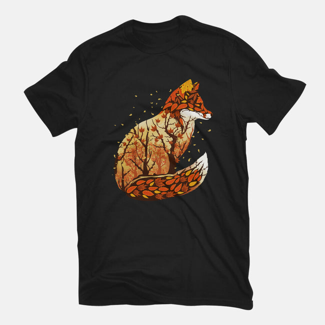 Autumn Fox Landscape-Mens-Basic-Tee-dandingeroz