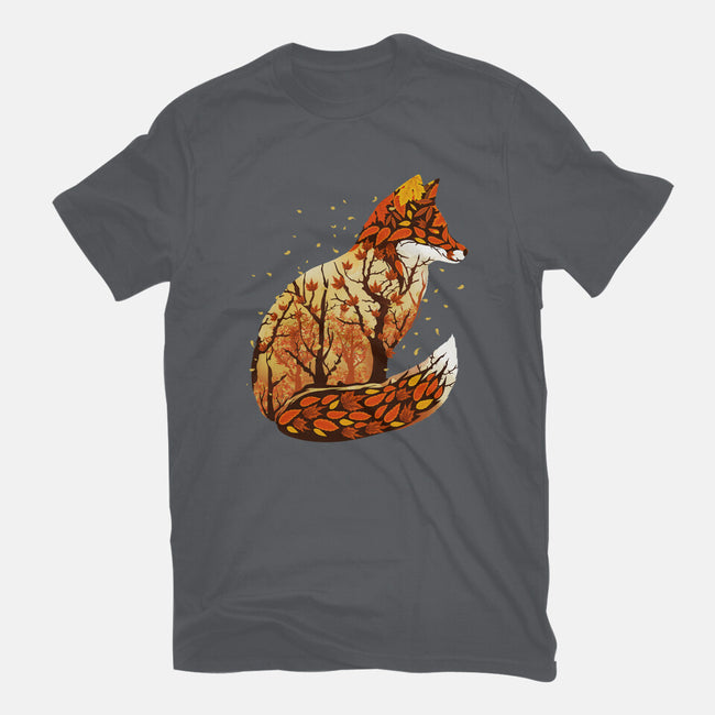 Autumn Fox Landscape-Mens-Heavyweight-Tee-dandingeroz