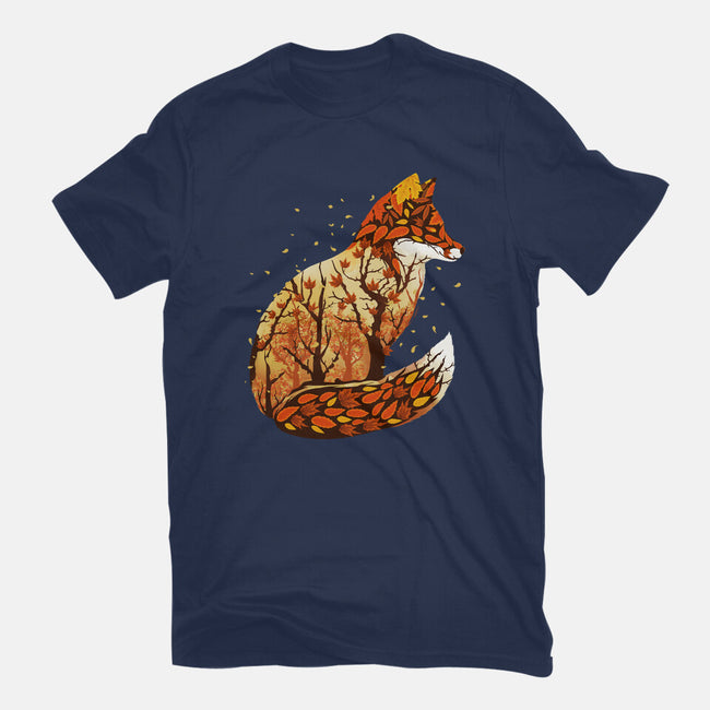 Autumn Fox Landscape-Mens-Basic-Tee-dandingeroz