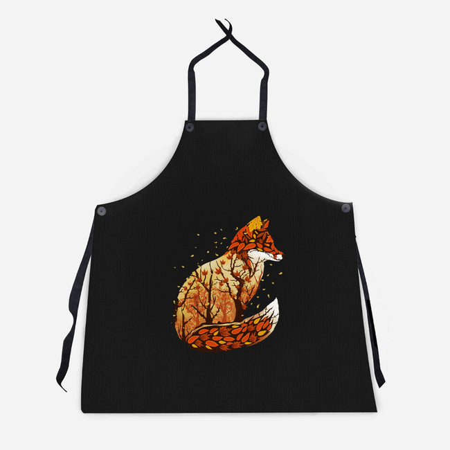 Autumn Fox Landscape-Unisex-Kitchen-Apron-dandingeroz