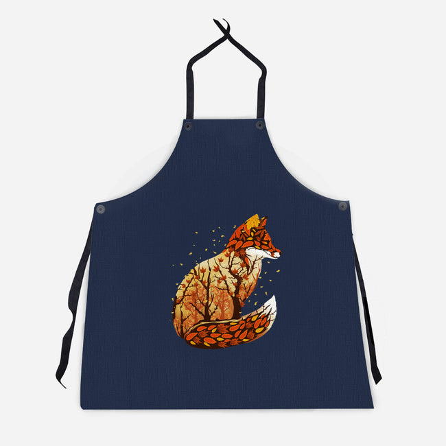 Autumn Fox Landscape-Unisex-Kitchen-Apron-dandingeroz