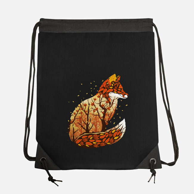 Autumn Fox Landscape-None-Drawstring-Bag-dandingeroz