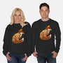 Autumn Fox Landscape-Unisex-Crew Neck-Sweatshirt-dandingeroz