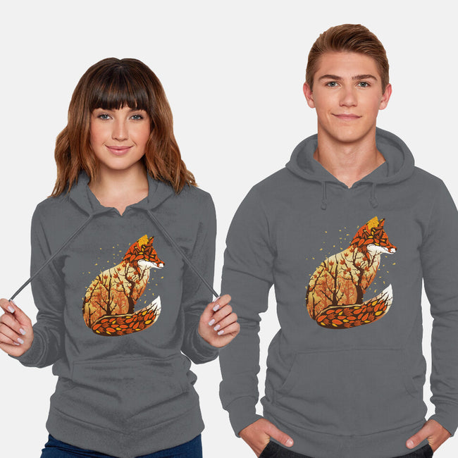 Autumn Fox Landscape-Unisex-Pullover-Sweatshirt-dandingeroz