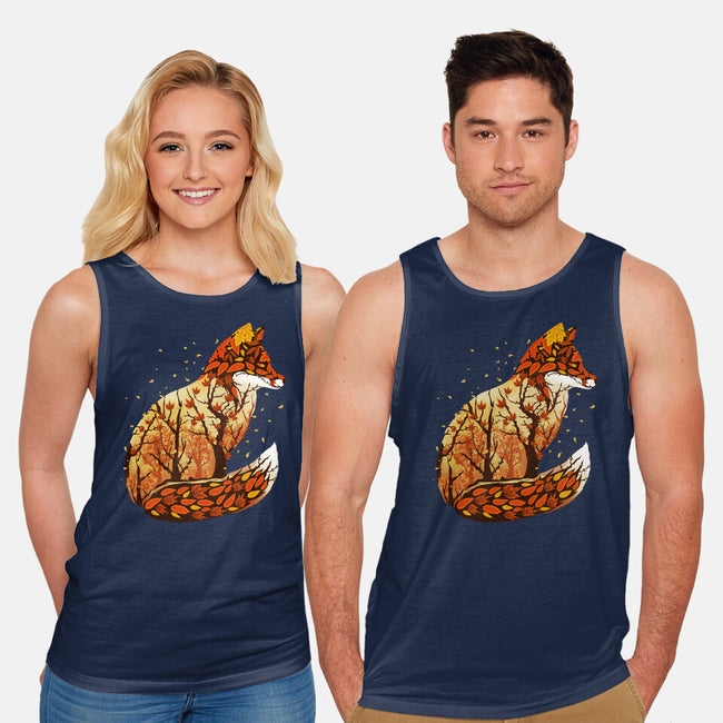 Autumn Fox Landscape-Unisex-Basic-Tank-dandingeroz