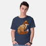 Autumn Fox Landscape-Mens-Basic-Tee-dandingeroz