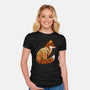 Autumn Fox Landscape-Womens-Fitted-Tee-dandingeroz