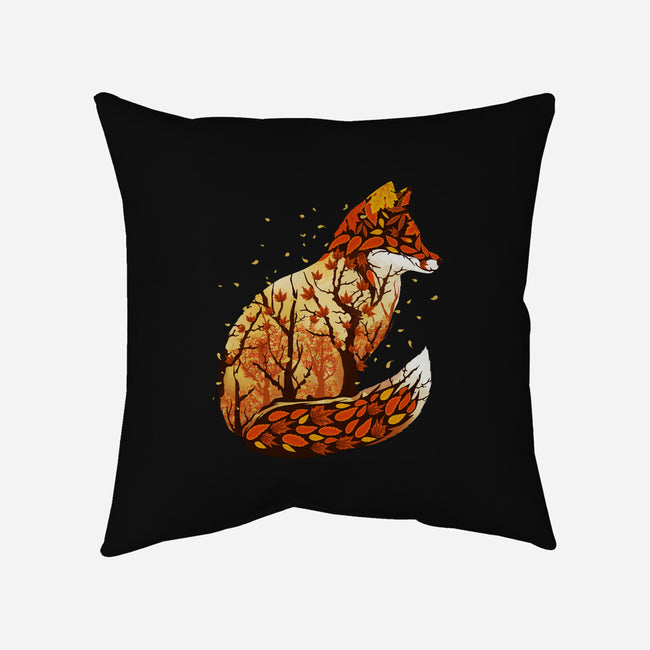 Autumn Fox Landscape-None-Removable Cover w Insert-Throw Pillow-dandingeroz