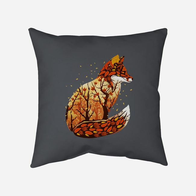 Autumn Fox Landscape-None-Removable Cover w Insert-Throw Pillow-dandingeroz