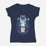 Fox Dark Flame Candle-Womens-V-Neck-Tee-NemiMakeit