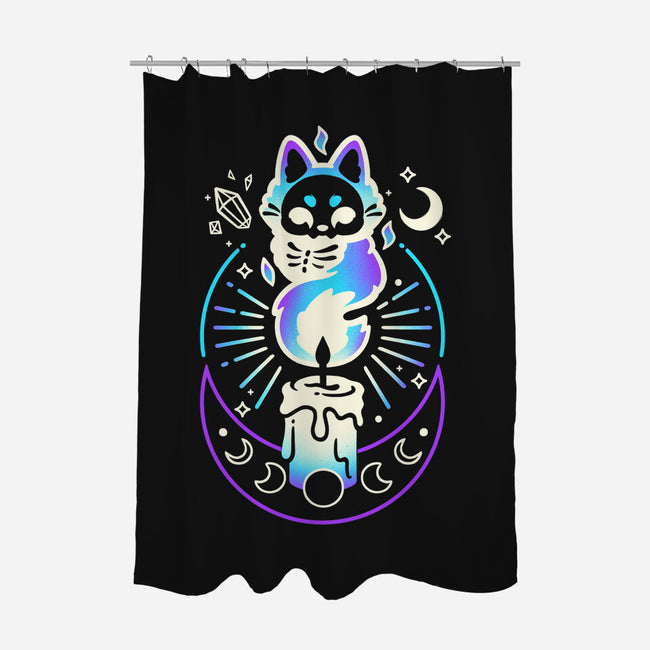 Fox Dark Flame Candle-None-Polyester-Shower Curtain-NemiMakeit