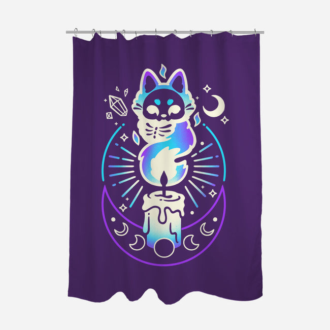Fox Dark Flame Candle-None-Polyester-Shower Curtain-NemiMakeit