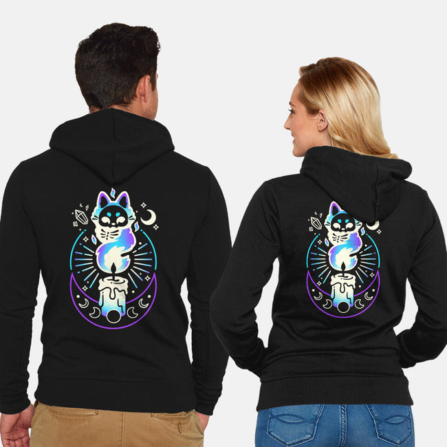 Fox Dark Flame Candle-Unisex-Zip-Up-Sweatshirt-NemiMakeit