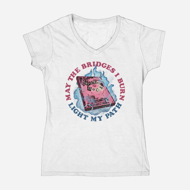 Burn Book Club-Womens-V-Neck-Tee-glitchygorilla