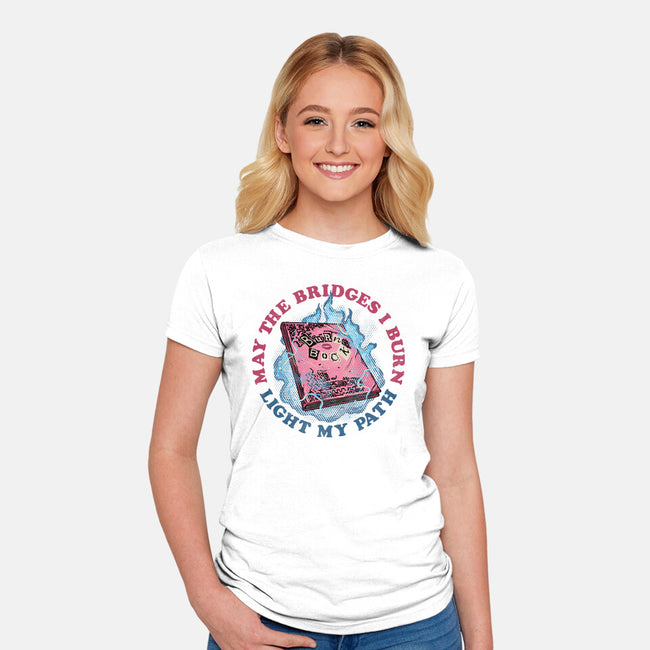 Burn Book Club-Womens-Fitted-Tee-glitchygorilla
