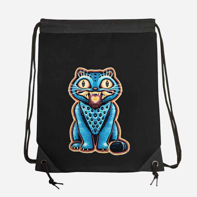 Embroidered Cat-None-Drawstring-Bag-glitchygorilla