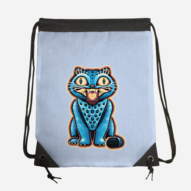 Embroidered Cat-None-Drawstring-Bag-glitchygorilla
