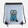 Embroidered Cat-None-Drawstring-Bag-glitchygorilla