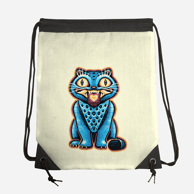 Embroidered Cat-None-Drawstring-Bag-glitchygorilla