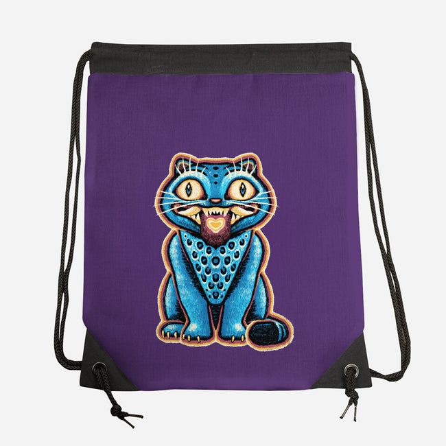 Embroidered Cat-None-Drawstring-Bag-glitchygorilla
