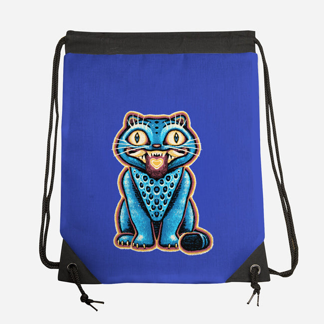 Embroidered Cat-None-Drawstring-Bag-glitchygorilla