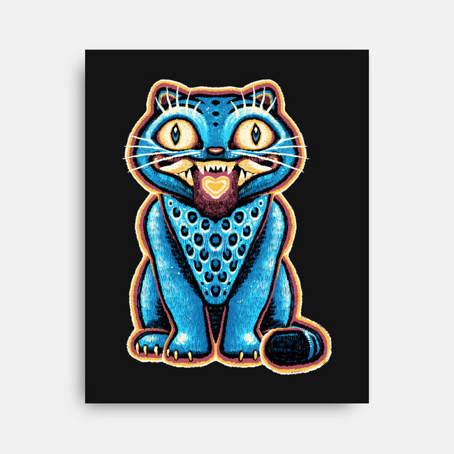 Embroidered Cat-None-Stretched-Canvas-glitchygorilla