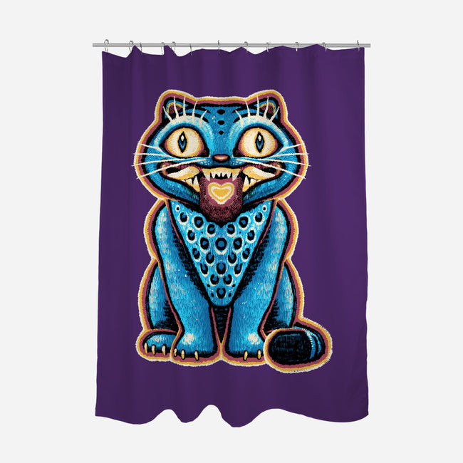 Embroidered Cat-None-Polyester-Shower Curtain-glitchygorilla