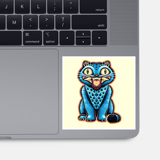 Embroidered Cat-None-Glossy-Sticker-glitchygorilla
