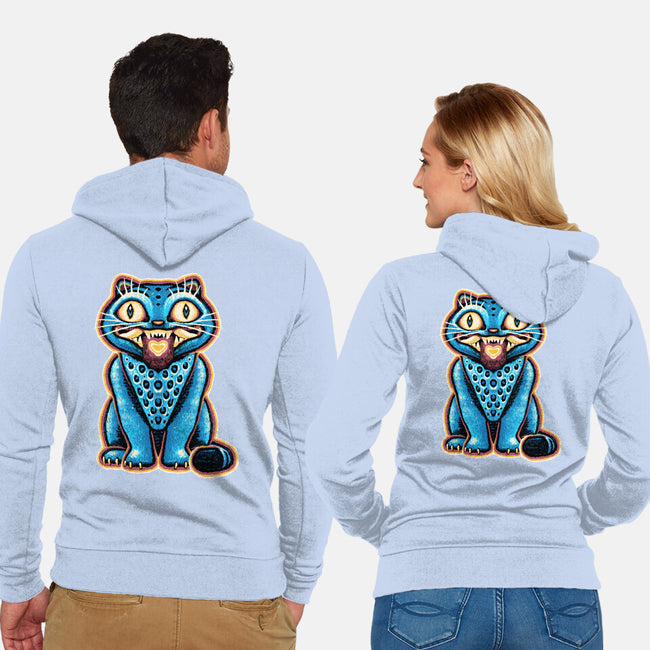 Embroidered Cat-Unisex-Zip-Up-Sweatshirt-glitchygorilla