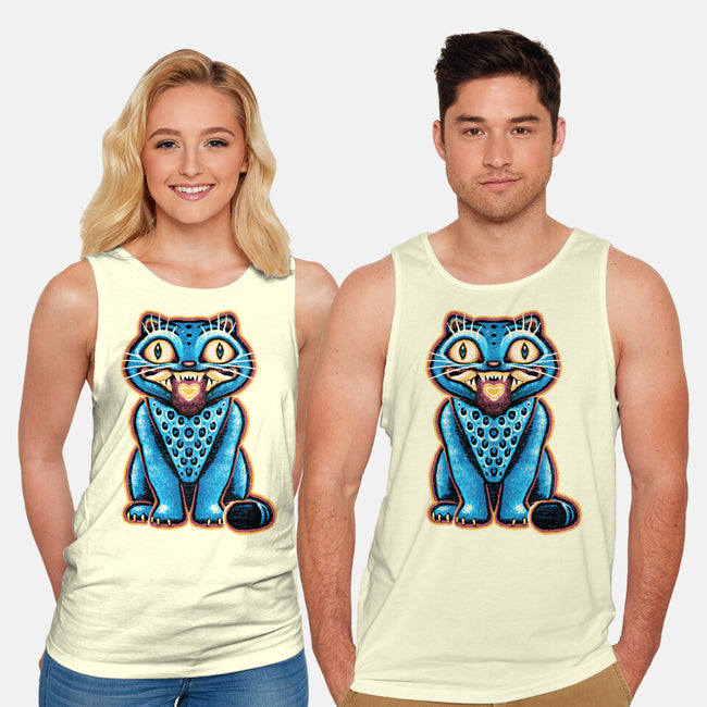 Embroidered Cat-Unisex-Basic-Tank-glitchygorilla
