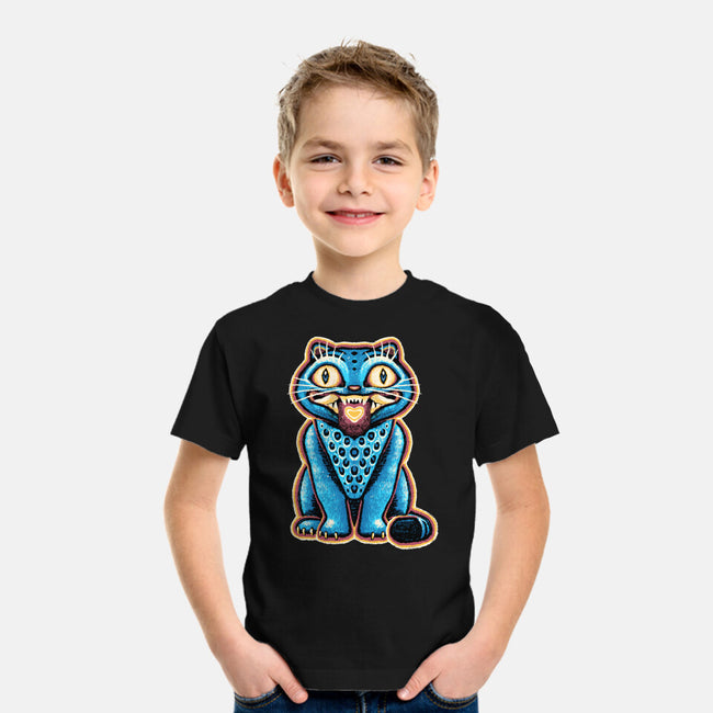 Embroidered Cat-Youth-Basic-Tee-glitchygorilla