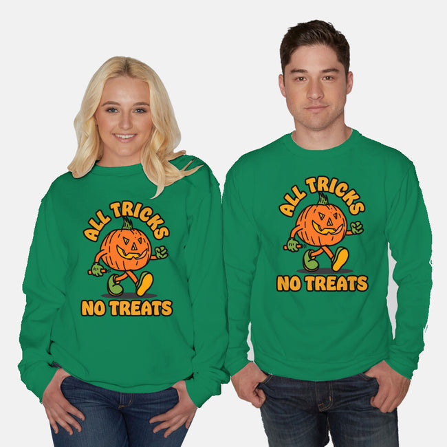 All Tricks No Treats-Unisex-Crew Neck-Sweatshirt-lunchboxbrain