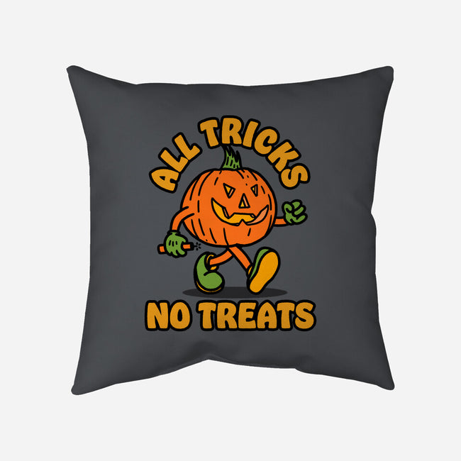 All Tricks No Treats-None-Removable Cover w Insert-Throw Pillow-lunchboxbrain
