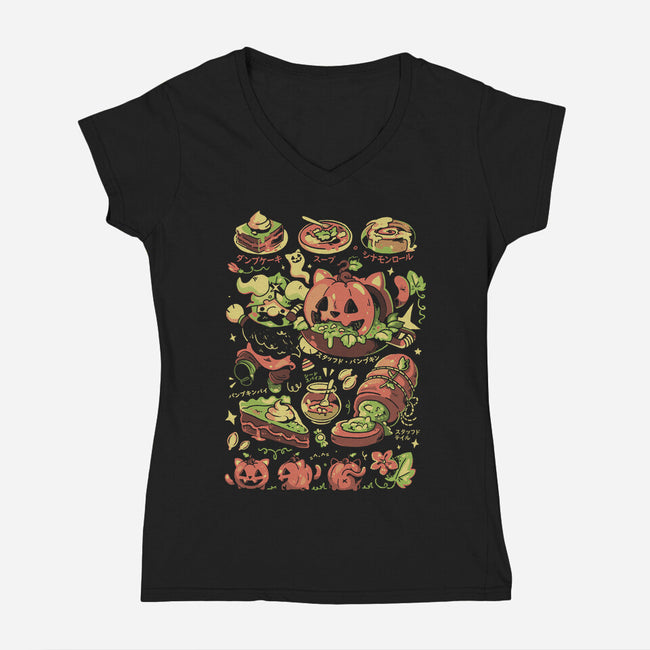 Delicious Pumpkin-Womens-V-Neck-Tee-Arigatees