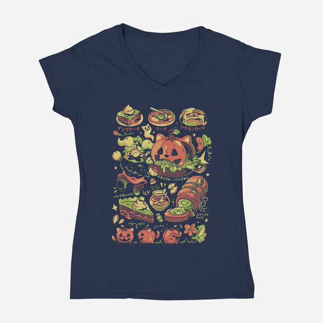Delicious Pumpkin-Womens-V-Neck-Tee-Arigatees