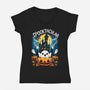 Spooktacular House-Womens-V-Neck-Tee-Vallina84