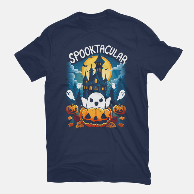 Spooktacular House-Womens-Basic-Tee-Vallina84