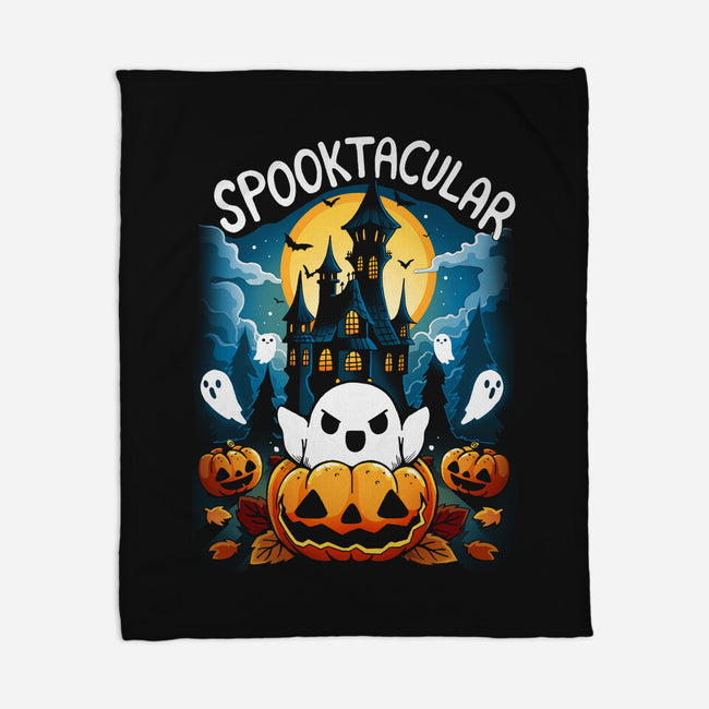 Spooktacular House-None-Fleece-Blanket-Vallina84