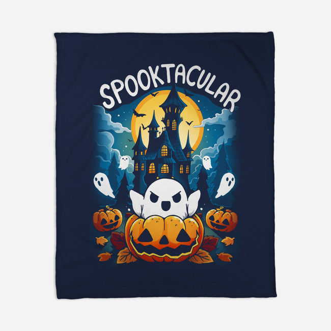 Spooktacular House-None-Fleece-Blanket-Vallina84