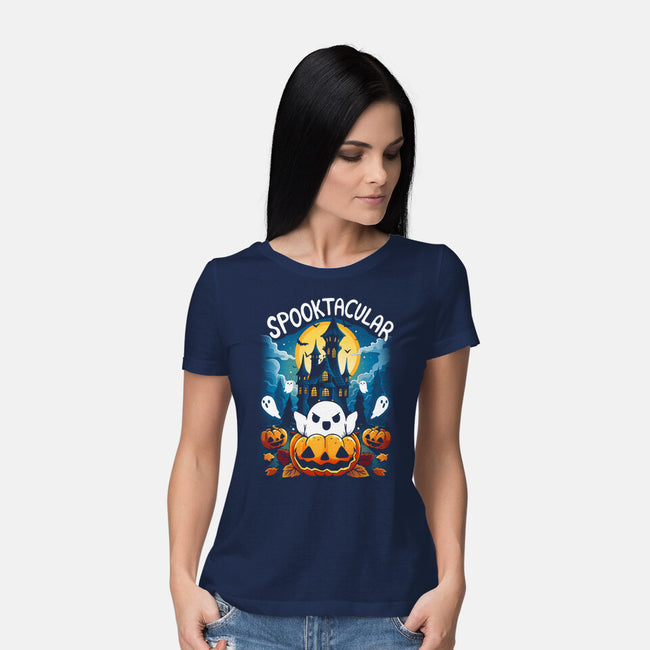 Spooktacular House-Womens-Basic-Tee-Vallina84