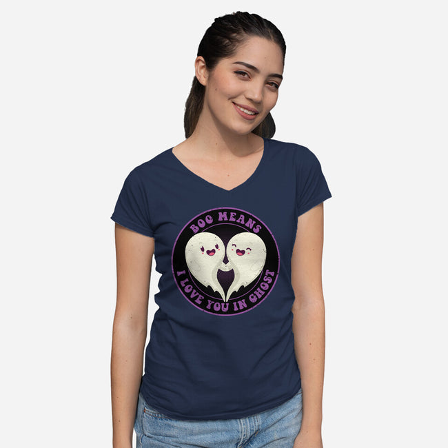 Boo Means I Love You-Womens-V-Neck-Tee-danielmorris1993