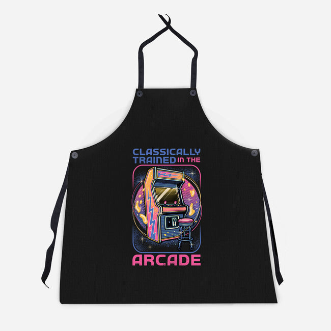 Classic Arcade-Unisex-Kitchen-Apron-glitchygorilla