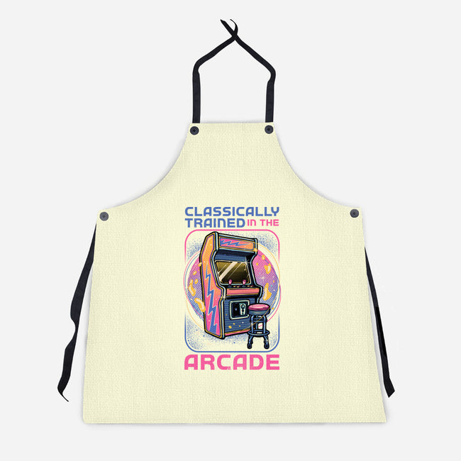 Classic Arcade-Unisex-Kitchen-Apron-glitchygorilla