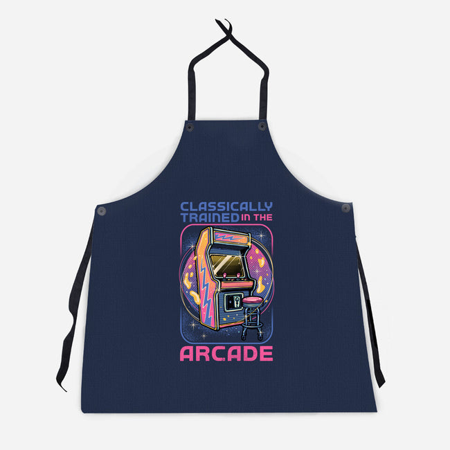 Classic Arcade-Unisex-Kitchen-Apron-glitchygorilla