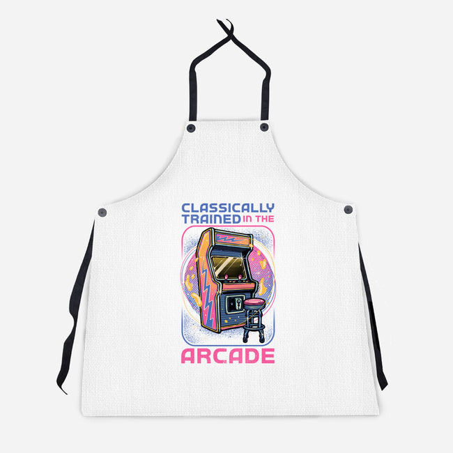 Classic Arcade-Unisex-Kitchen-Apron-glitchygorilla